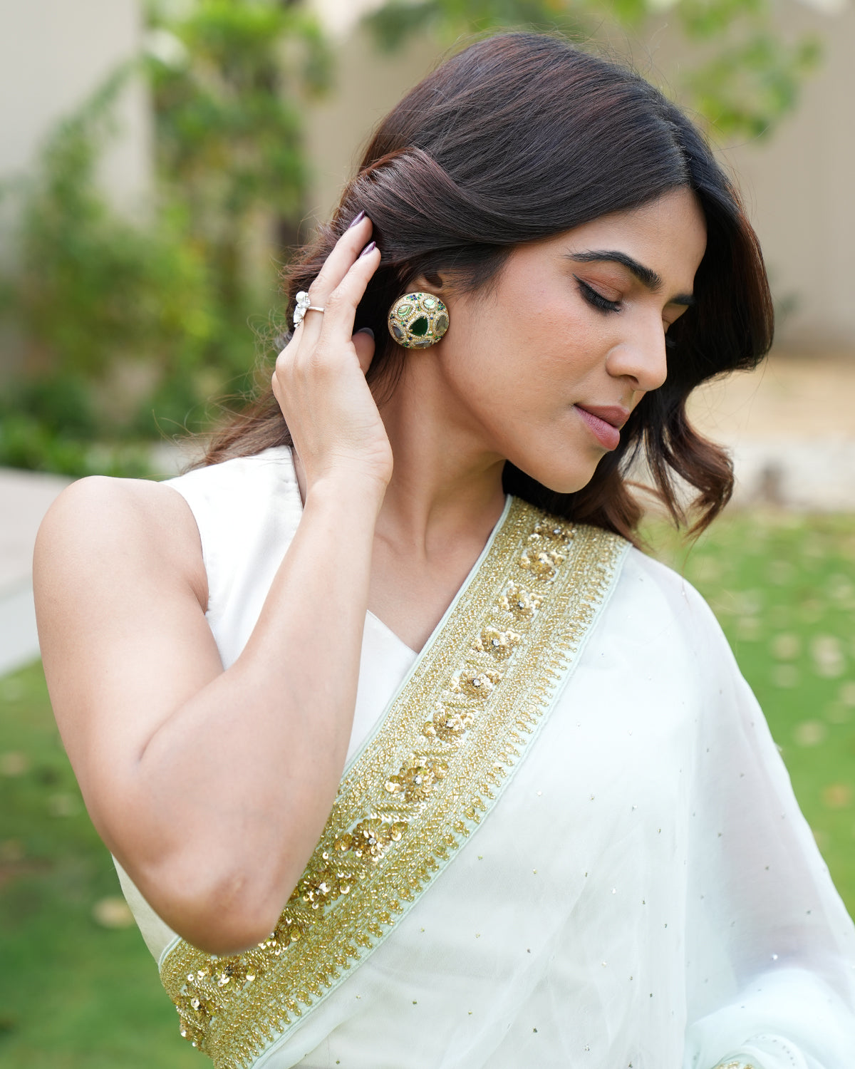 Classic Round Multicolour Stone Studs in Silver